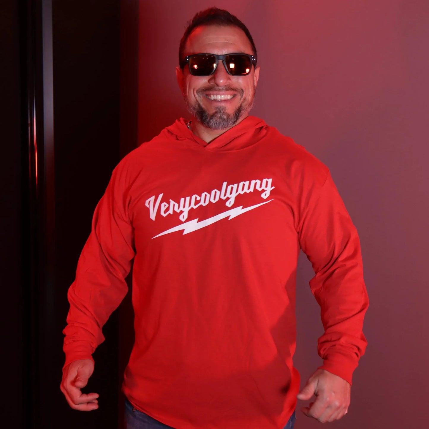 VERYCOOLGANG Thunderbolt Hooded Long Sleeve T-SHIRT down