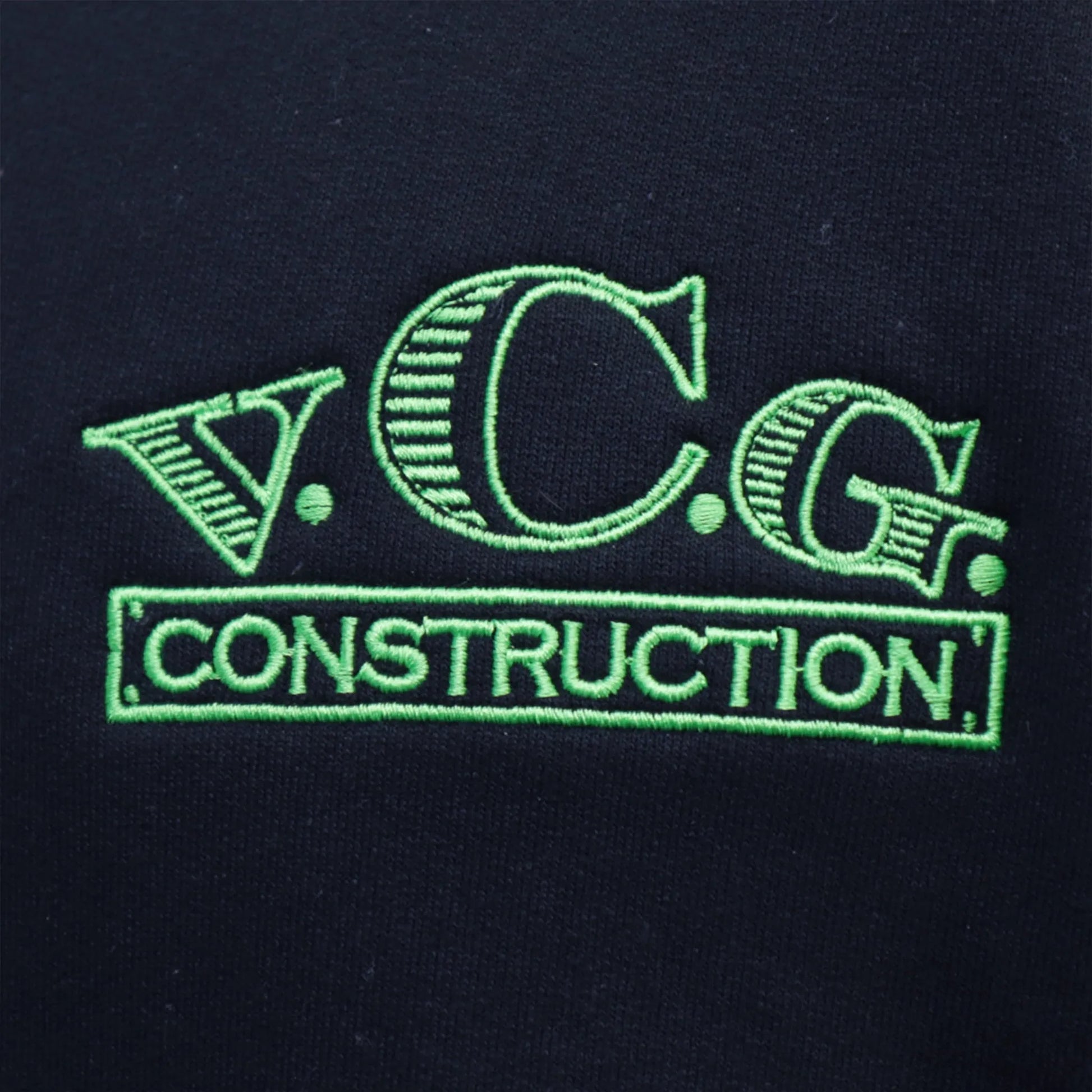 Black Hoodie  High Viz Green Embroidered VCG Construction Logo (1)