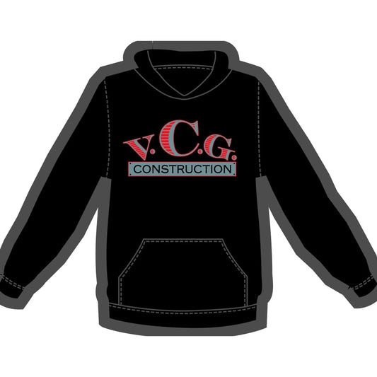 Step into urban sophistication with our Black Hoodie adorned with the iconic VCG Construction Screen Print Logo. This wardrobe essential combines premium comfort with a touch of industrial edge. Crafted with meticulous attention to detail, the screen-printed logo adds a bold statement to your attire. Whether you're braving the outdoors or embracing city life, this hoodie effortlessly blends style and functionality for a look that stands out in any setting