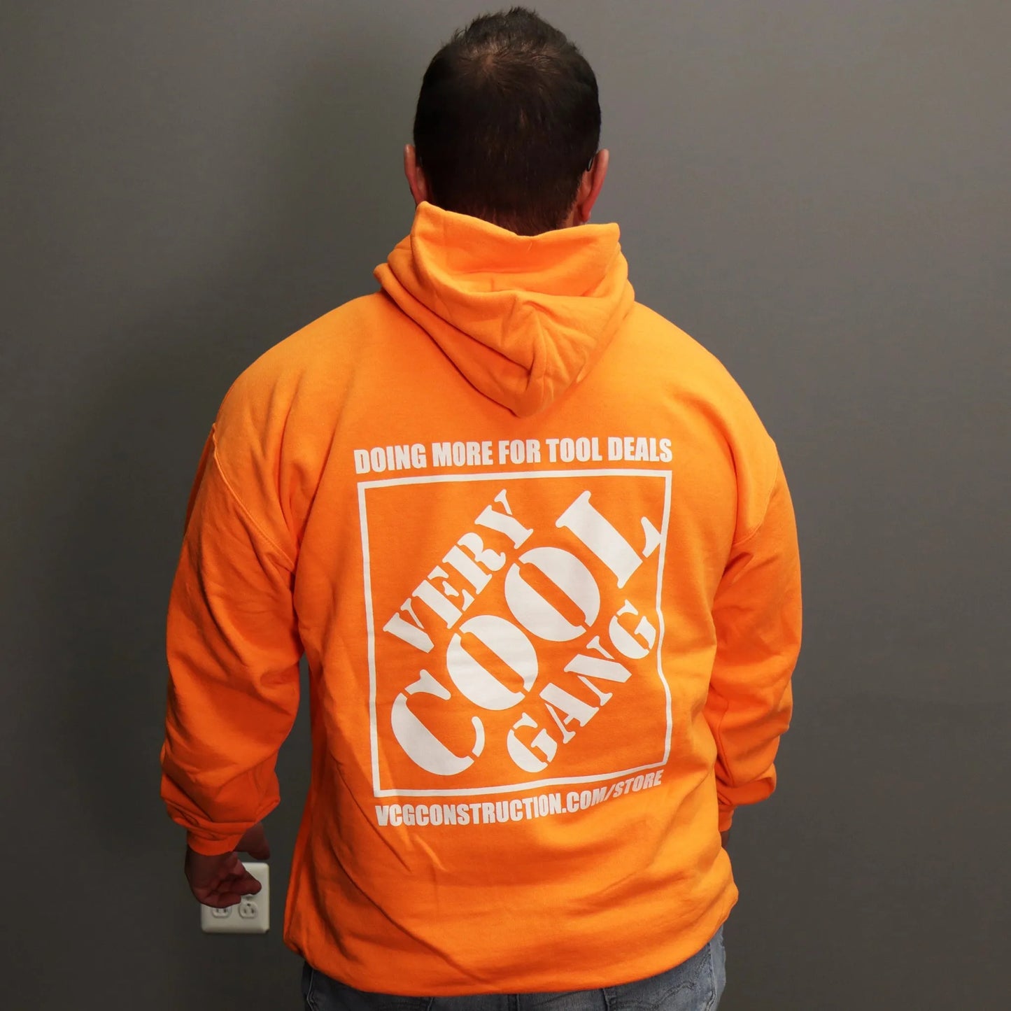 VCG Tool Deals Safety Orange Hoodie Back Logo